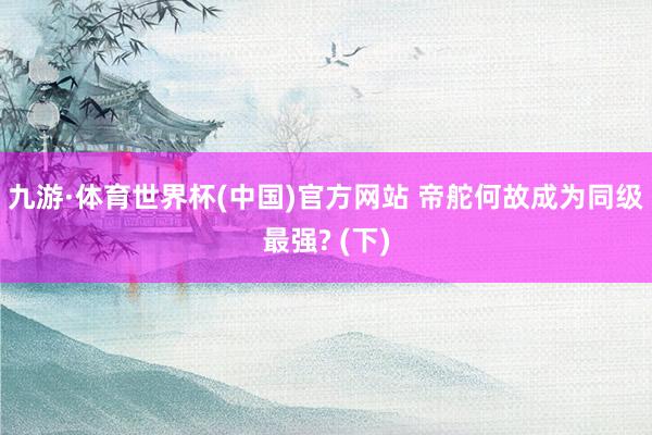 九游·体育世界杯(中国)官方网站 帝舵何故成为同级最强? (下)