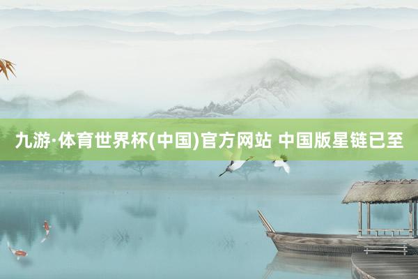 九游·体育世界杯(中国)官方网站 中国版星链已至