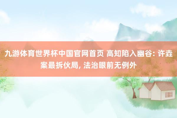 九游体育世界杯中国官网首页 高知陷入幽谷: 许垚案最拆伙局， 法治眼前无例外