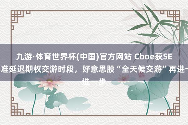 九游·体育世界杯(中国)官方网站 Cboe获SEC批准延迟期权交游时段，好意思股“全天候交游”再进一步