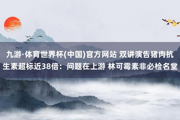 九游·体育世界杯(中国)官方网站 双讲演告猪肉抗生素超标近38倍:问题在上游 林可霉素非必检名堂