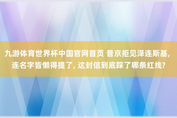 九游体育世界杯中国官网首页 普京拒见泽连斯基， 连名字皆懒得提了， 这封信到底踩了哪条红线?