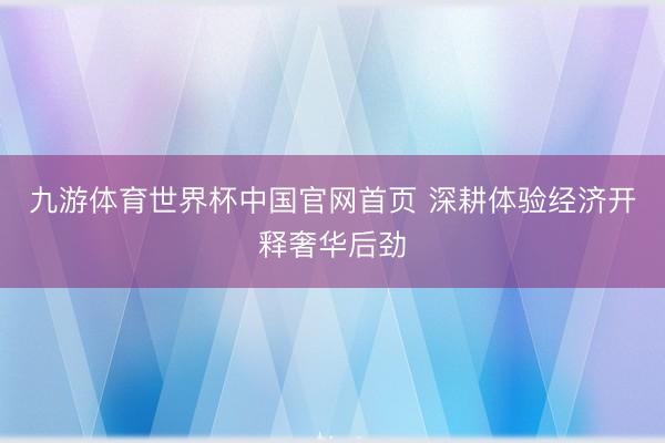 九游体育世界杯中国官网首页 深耕体验经济开释奢华后劲