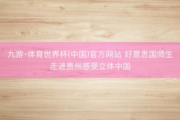 九游·体育世界杯(中国)官方网站 好意思国师生走进贵州感受立体中国